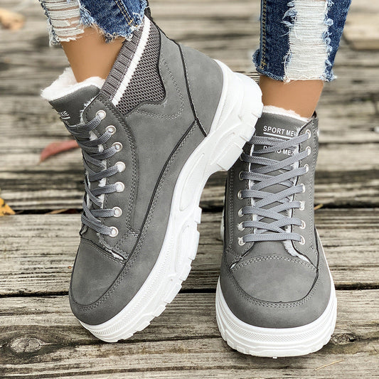 Fleecegefütterte Gummistiefeletten mit Keilabsatz | Ideal für den Winter