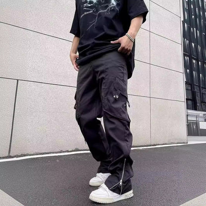 Herren Locker Geschnittene Latzhose mit Weitem Bein und Mehreren Taschen I Ideal für alle Jahreszeiten