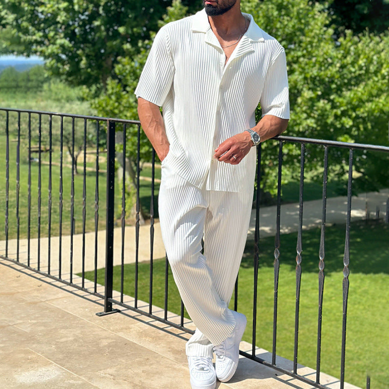 Herren Kurzarm-Anzug mit Hose | Ideal für den Sommer