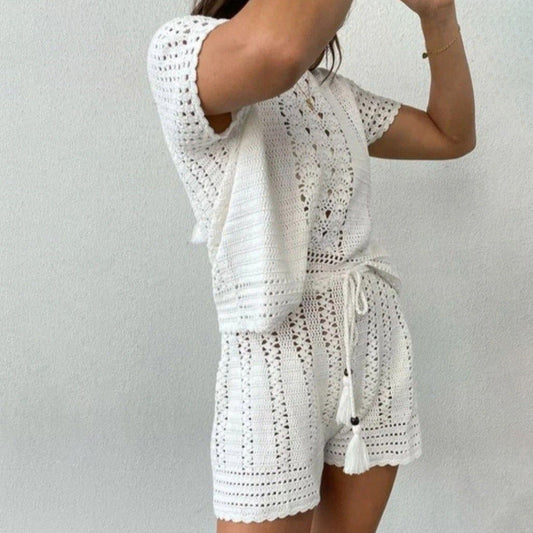 Jacquard Strick Zweiteiliges Set mit Geprägtem Detail | Ideal für Herbst und Winter