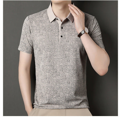 Bedrucktes Ice Silk Kurzarmshirt | Ideal für den Sommer
