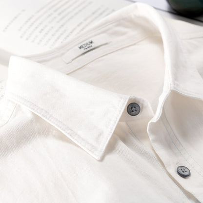 Baumwoll Cardigan Hemd mit Ziernähten und Langarm | Ideal für Frühling und Herbst