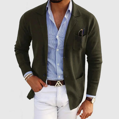 Herren-Wickeljacke mit strukturiertem Kragen und taillierter Passform | Ideal für Frühling und Herbst