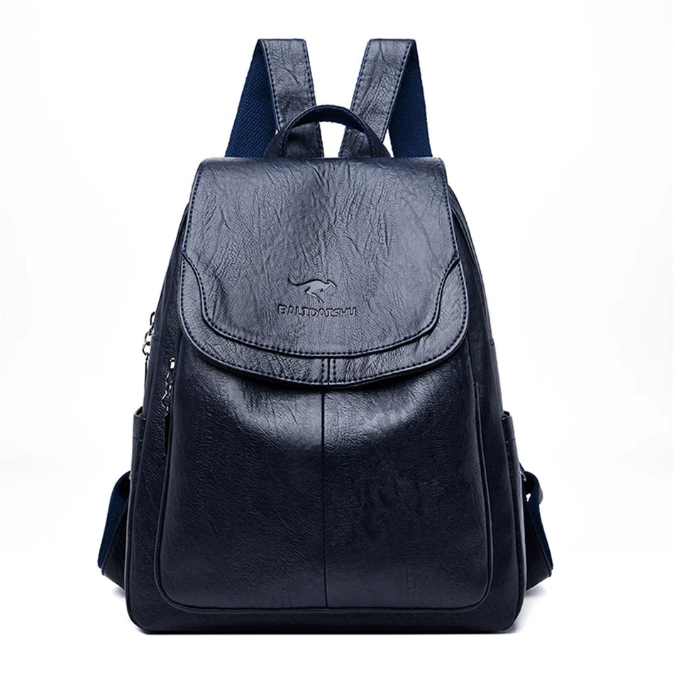 Anti-Diebstahl Kunstleder Rucksack mit RFID-Schutz und Versteckten Reißverschlüssen | Ideal für Frühling und Herbst