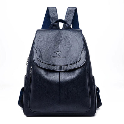 Anti-Diebstahl Kunstleder Rucksack mit RFID-Schutz und Versteckten Reißverschlüssen | Ideal für Frühling und Herbst