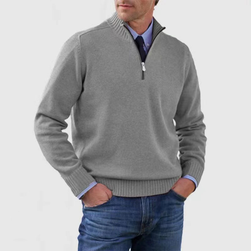 Herrenpullover mit halbem Reißverschluss I Ideal für Herbst und Winter