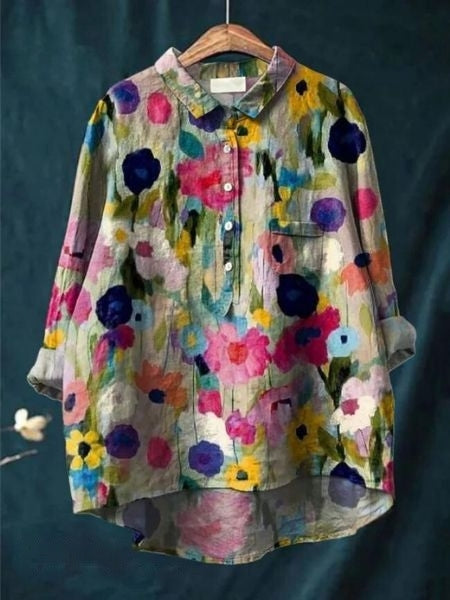 Bluse mit Blumenmuster aus leichtem Stoff | Ideal für Frühling und Sommer