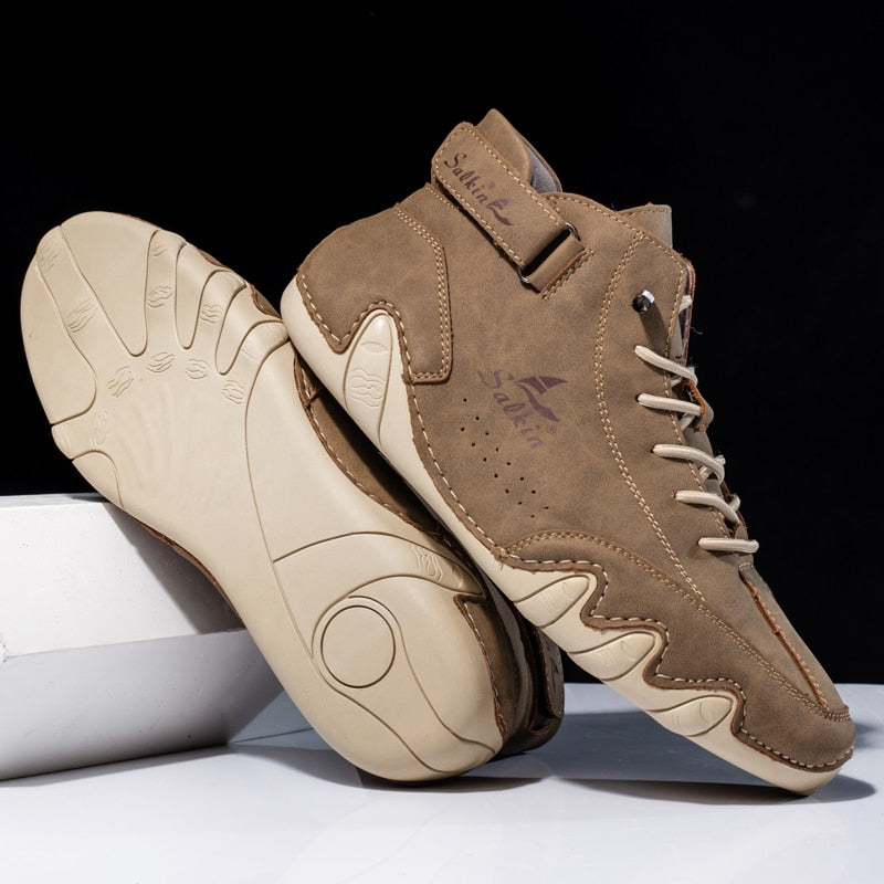 Herren Orthopädische Lederschuhe mit Rutschfester Sohle | Ideal für alle Jahreszeiten