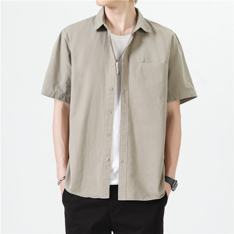 Herren Kurzarm Baumwoll-Shirt Mantel Ideal für Sommer