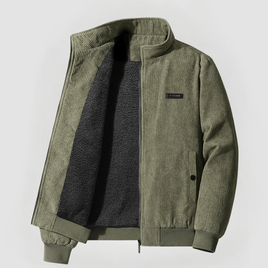 Cordjacke mit Sherpa-Futter und Praktischen Taschen I Ideal für Herbst und Winter