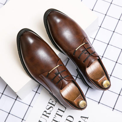 Herren Business Lederschuhe mit Rundem Zeh und Rutschfester Sohle | Ideal für alle Jahreszeiten