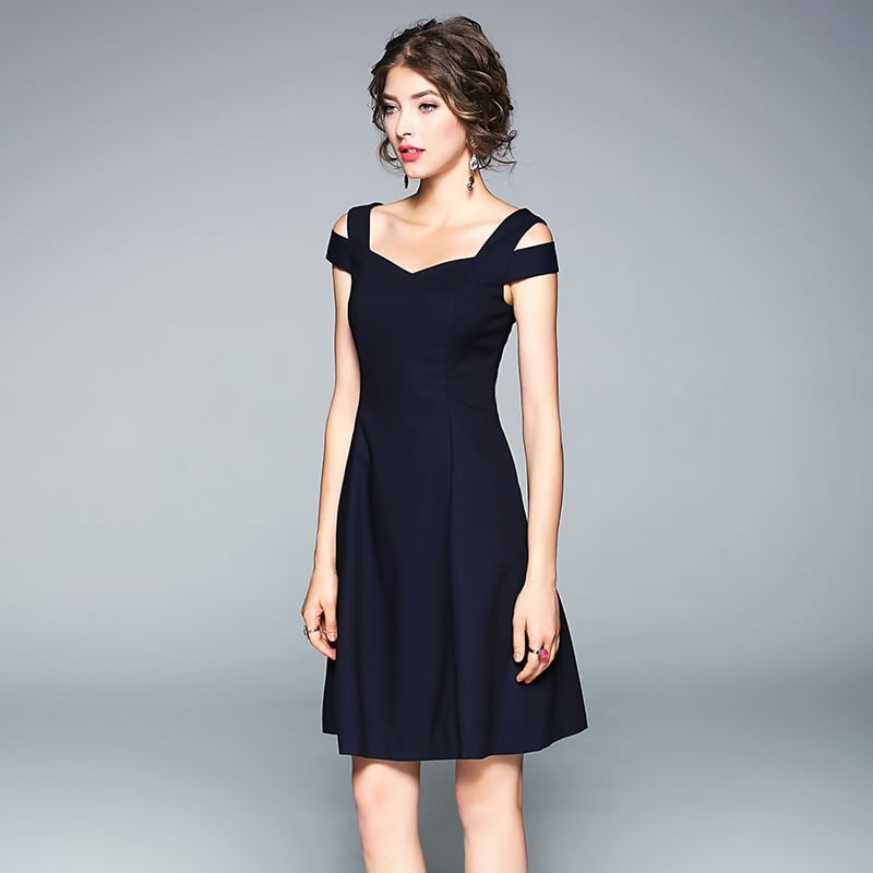 Schulterfreies Minikleid aus Baumwollmischung | Ideal für den Sommer