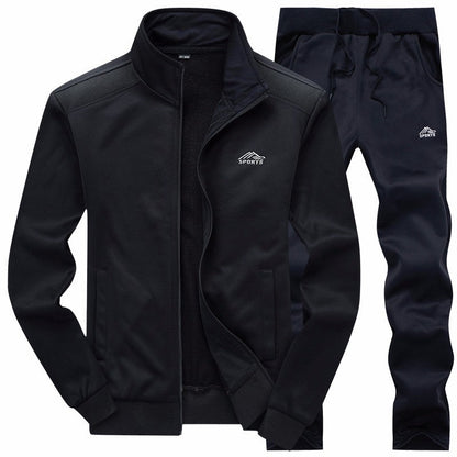 Herren Zweiteiliger Herbstmantel mit Besticktem Stehkragen und Langen Ärmeln Ideal für Frühling und Herbst