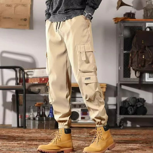 Locker Geschnittene Herren-Latzhose mit Bündchen und Kordelzug | Ideal für Alle Jahreszeiten