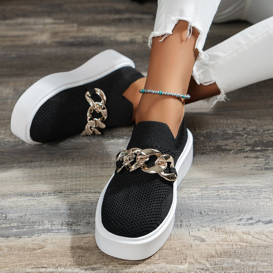 Flache Schuhe mit Kettendetail und Atmungsaktivem Mesh-Obermaterial | Ideal für Frühling und Sommer