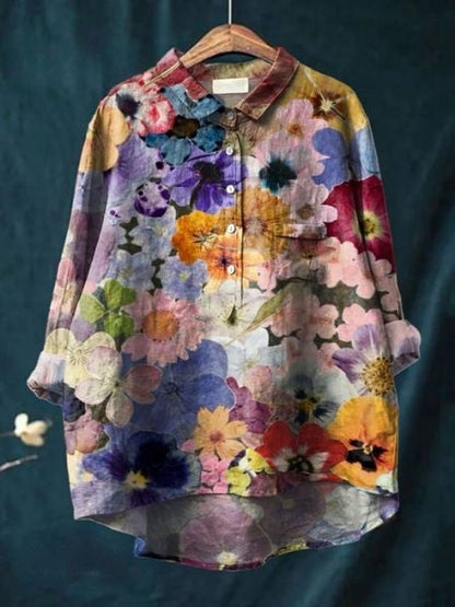Bluse mit Blumenmuster aus leichtem Stoff | Ideal für Frühling und Sommer