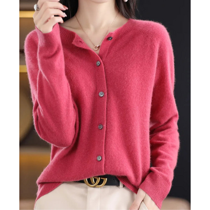 Weicher Strick O-Hals Cardigan | Ideal für Herbst und Winter