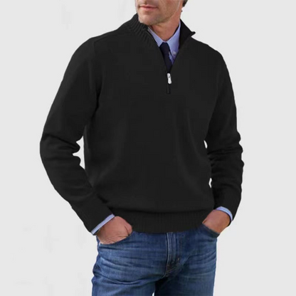 Herrenpullover mit halbem Reißverschluss I Ideal für Herbst und Winter