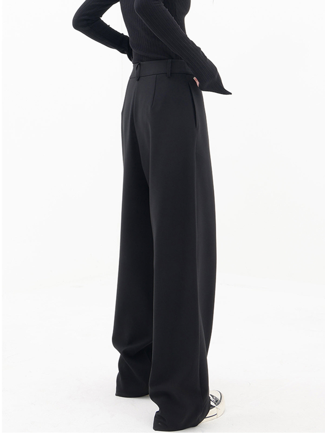 Hochtaillierte Asymmetrische-Knopf-Weite-Hose | Ideal für Frühling und Herbst