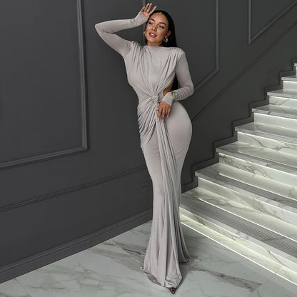 Damen Langarm Figurbetontes Kleid mit Cut-Out Details | Ideal für Frühling und Herbst