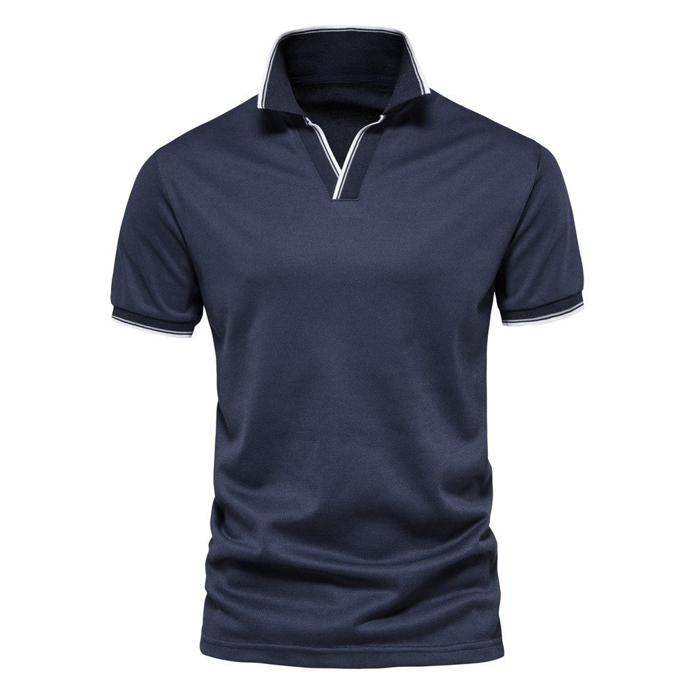 Herren Einfarbiges V-Ausschnitt Kurzarm Shirt – Ideal für den Sommer