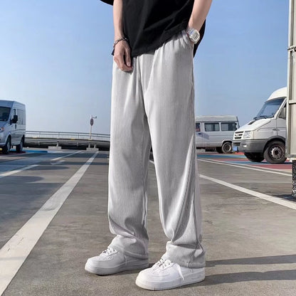 Herren Leichte Weite Gerade Hosen mit Mittelhoher Taille I Ideal für Frühling und Sommer