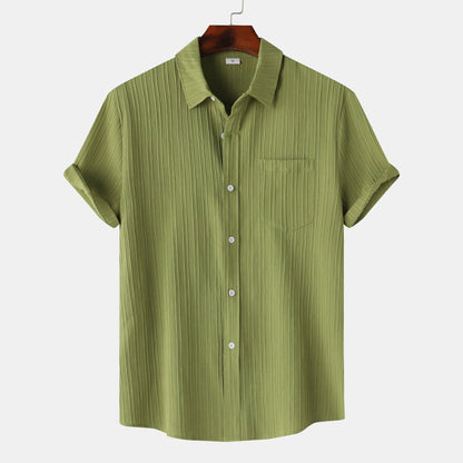 Herren Einfarbiges Polo-Kragen Kurzarm-Shirt Ideal für den Sommer