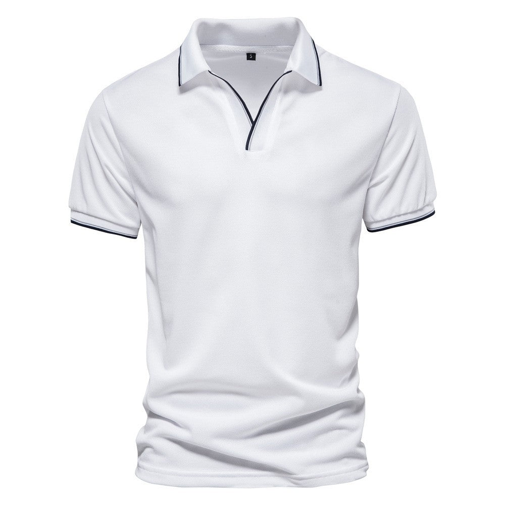 Herren Einfarbiges V-Ausschnitt Kurzarm Shirt – Ideal für den Sommer
