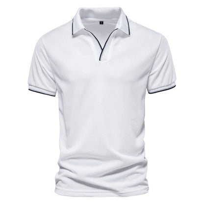 Herren Einfarbiges V-Ausschnitt Kurzarm Shirt – Ideal für den Sommer