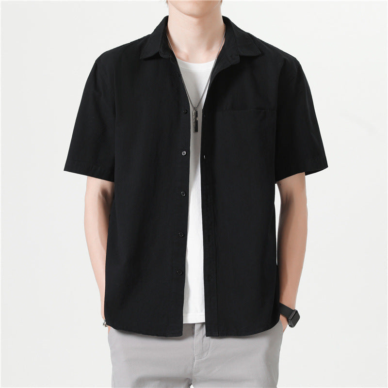 Herren Kurzarm Baumwoll-Shirt Mantel Ideal für Sommer