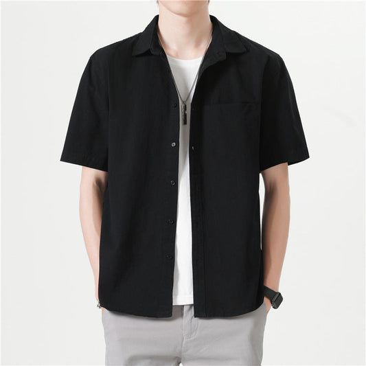 Herren Kurzarm Baumwoll-Shirt Mantel Ideal für Sommer