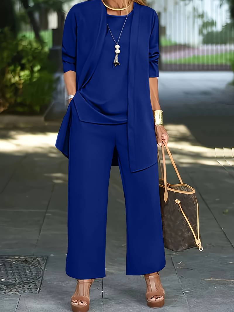 Elegantes Zweiteiler-Set mit Jacke und langen Hosen | Ideal für Frühling und Herbst
