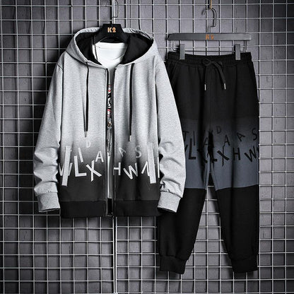 Herren Kapuzen-Gradient-Trainingsanzug Ideal für Frühling und Herbst