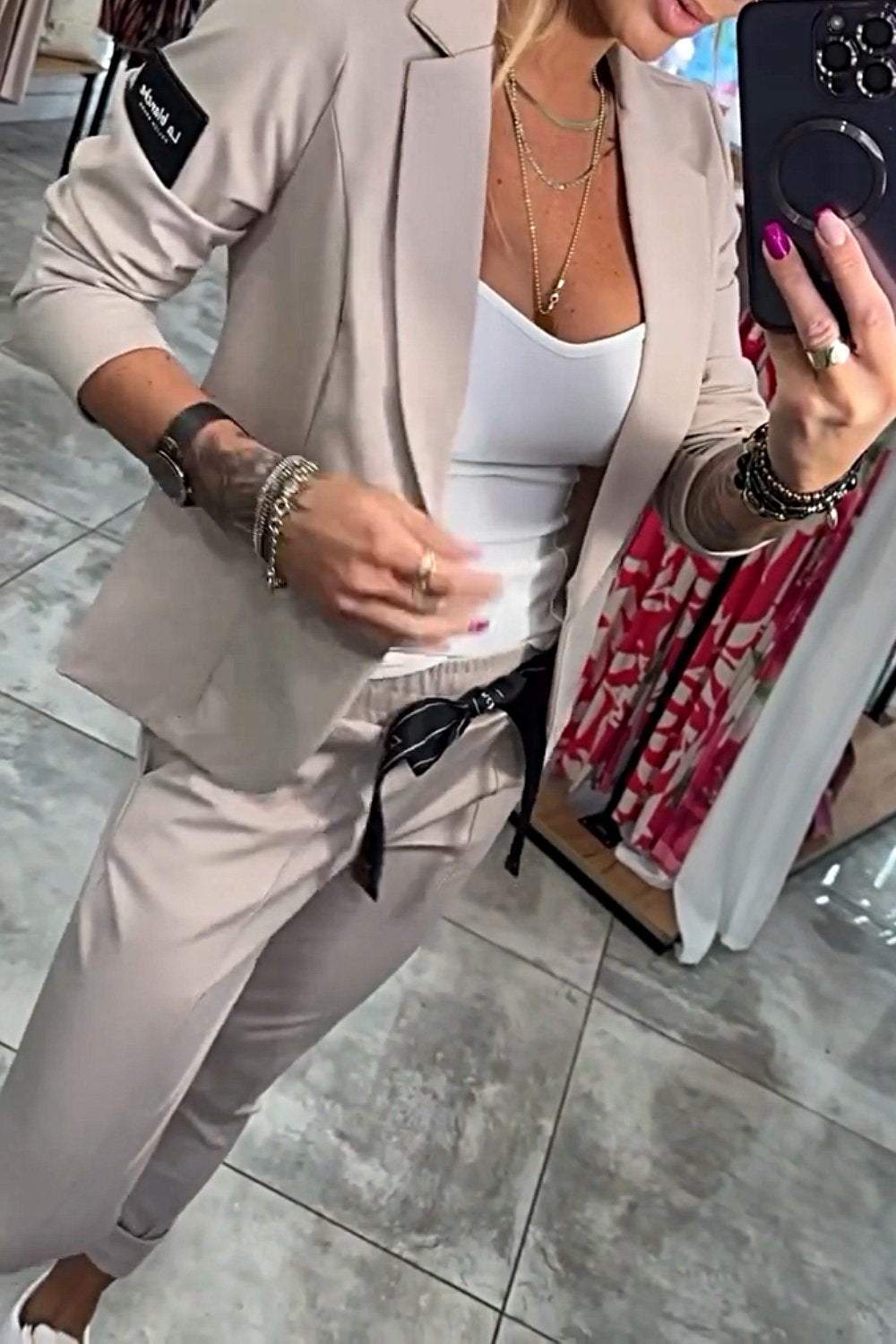 Zweiteiliges Set mit leichtem Blazer und Stretch-Hose | Ideal für Frühling und Herbst