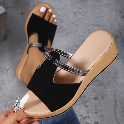 Peep-toe Keilsandaletten mit dicker EVA-Sohle | Ideal für den Sommer