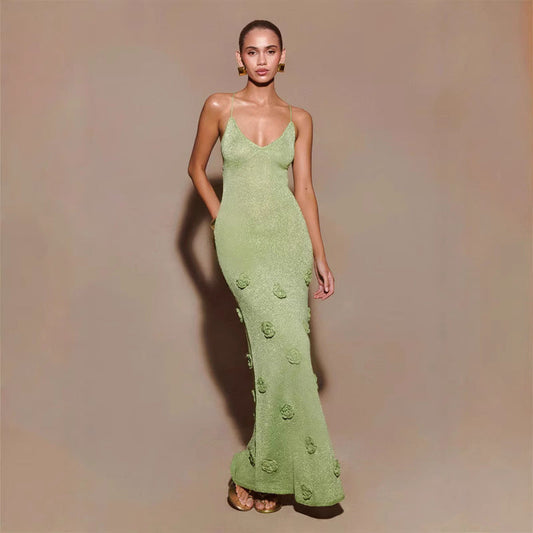 Handgehäkeltes Blumensequinenkleid | Ideal für den Frühling