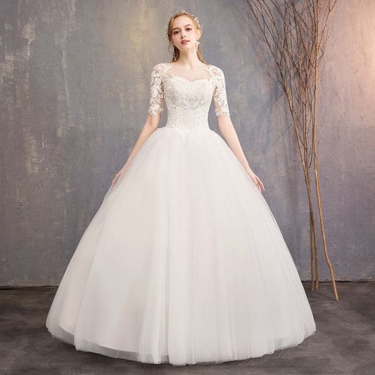 Hochzeitskleid aus Spitze mit mittellangen Ärmeln und Plusgrößen | Ideal für alle Jahreszeiten