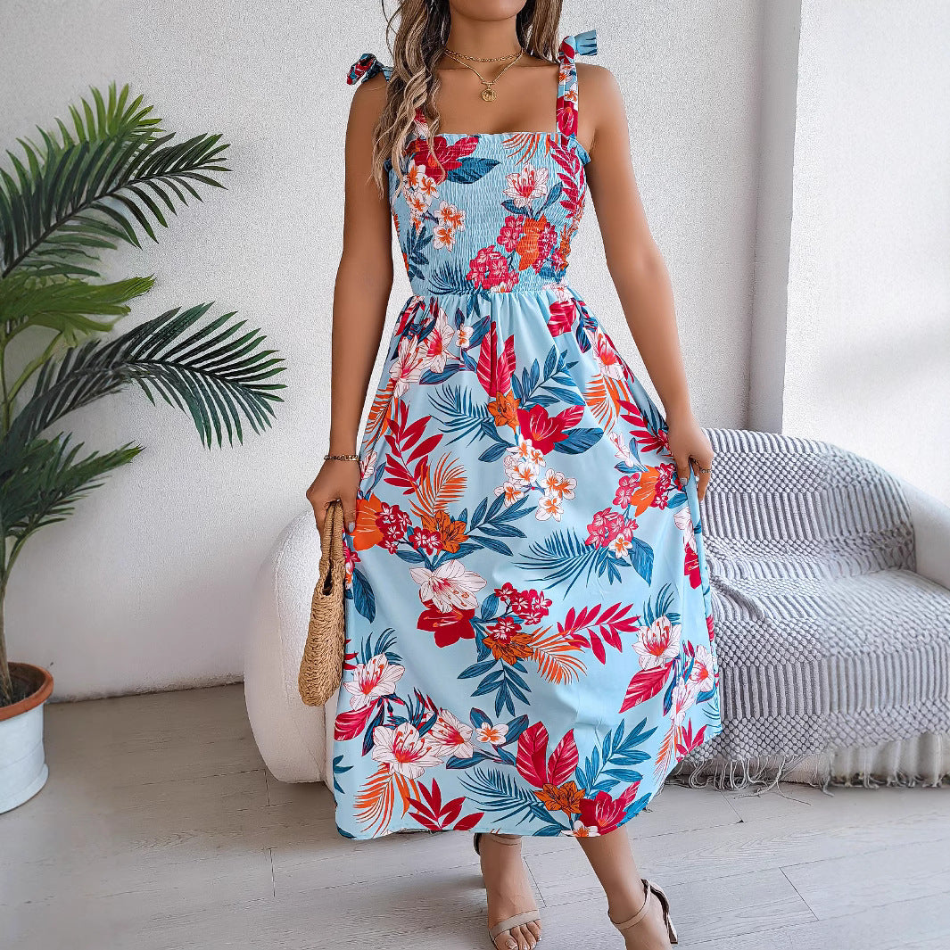 Ärmelloses Korsett-Kleid mit Blumenmuster | Ideal für den Sommer