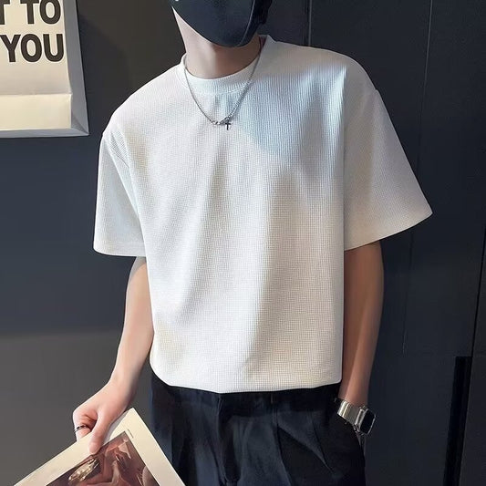 Waffelstrick-Halbarm-Pullover | Ideal für den Sommer