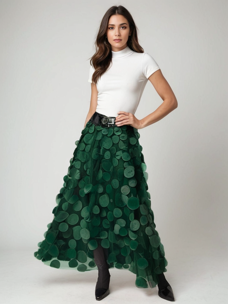 Tüllrock mit Polka-Dot-Muster und elastischem Bund | Ideal für Frühling und Herbst