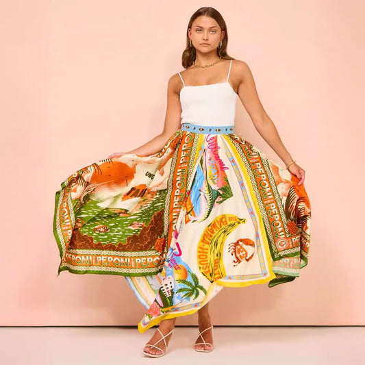 Geblümter Asymmetrischer Midirock | Ideal für Frühling und Sommer