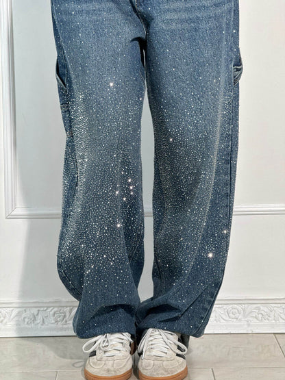 Weite Ballon-Jeans mit Strassdetails | Ideal für Frühling und Herbst