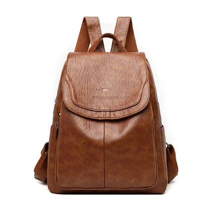 Anti-Diebstahl Kunstleder Rucksack mit RFID-Schutz und Versteckten Reißverschlüssen | Ideal für Frühling und Herbst