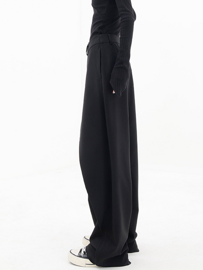 Hochtaillierte Asymmetrische-Knopf-Weite-Hose | Ideal für Frühling und Herbst