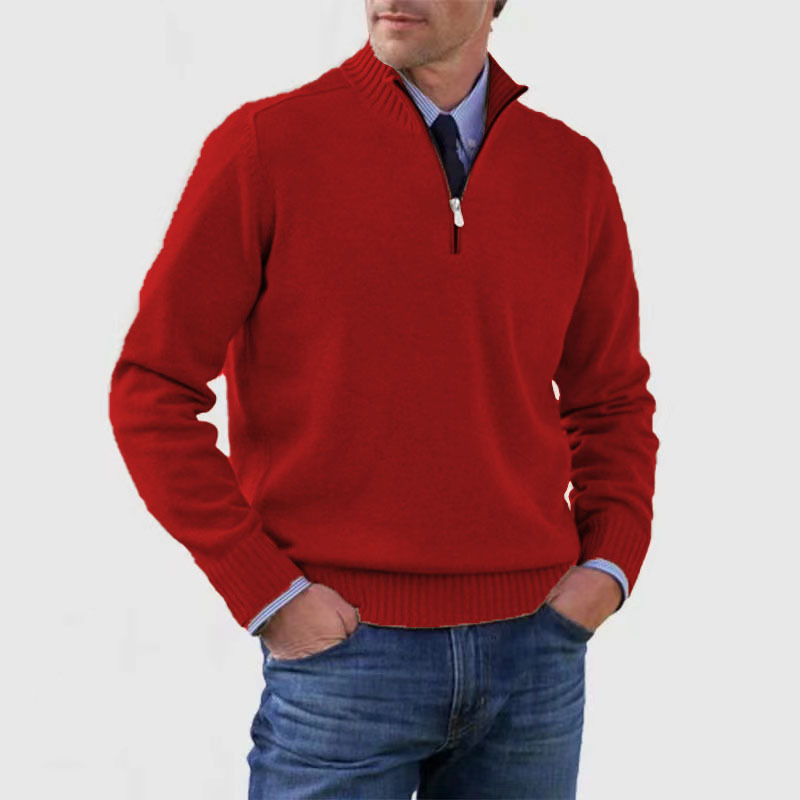 Herrenpullover mit halbem Reißverschluss I Ideal für Herbst und Winter