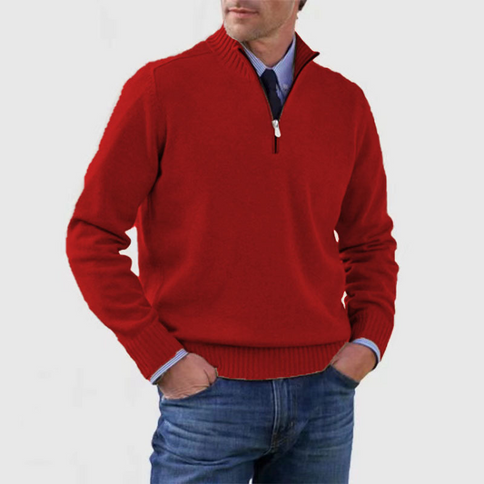 Herrenpullover mit halbem Reißverschluss I Ideal für Herbst und Winter