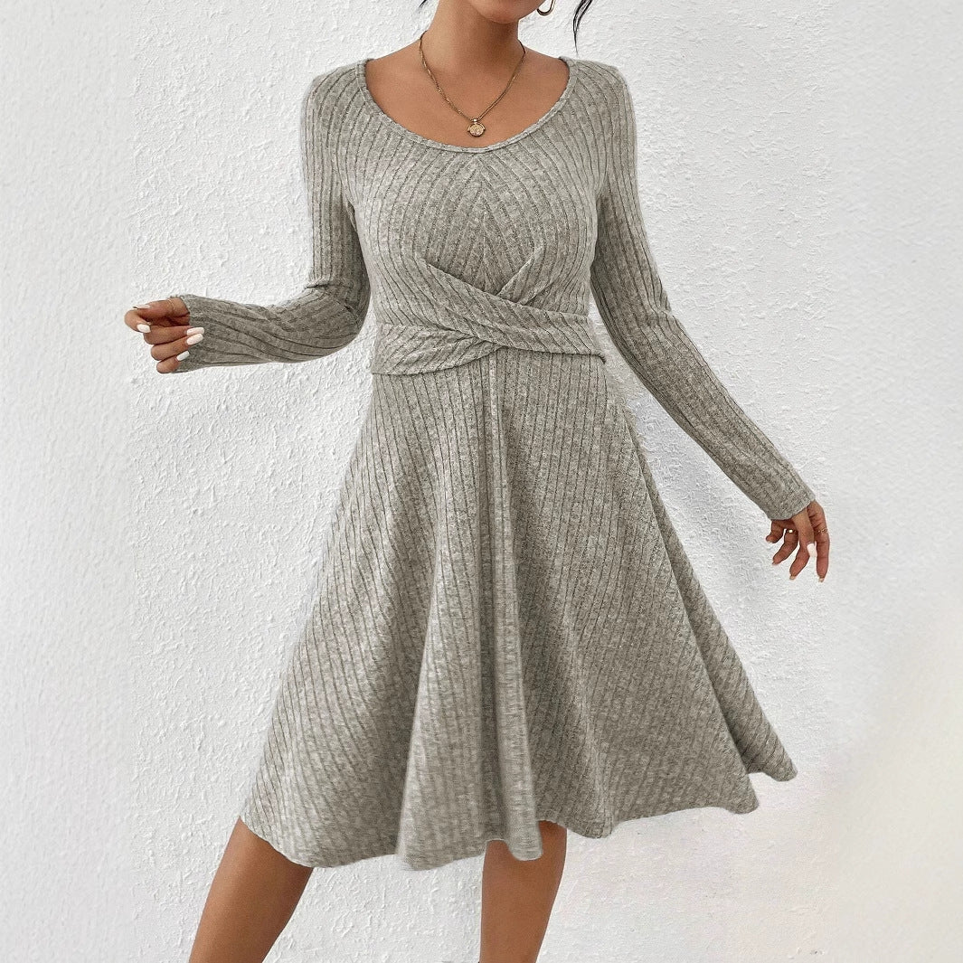Gestreiftes Langarm Kleid Top mit Regulären Ärmeln | Ideal für Frühling und Herbst