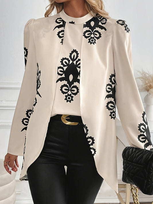 Langarm Pullover-Top mit Lockerer Passform in Apricot | Ideal für den Herbst