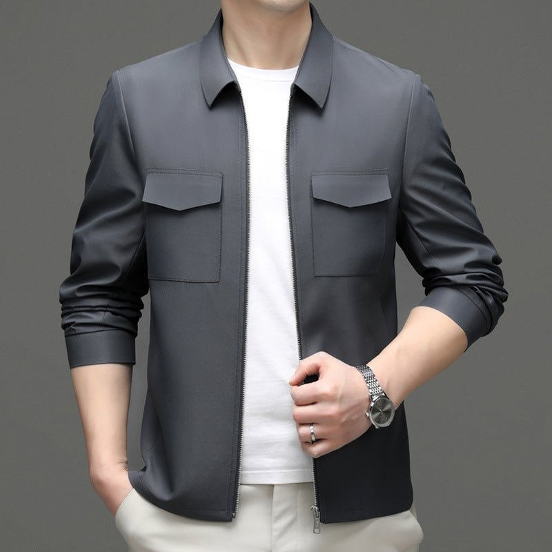 Herren Leichte Jacke mit Revers und Schlitztaschen | Ideal für Frühling & Herbst