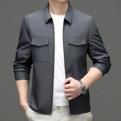 Herren Leichte Jacke mit Revers und Schlitztaschen | Ideal für Frühling & Herbst